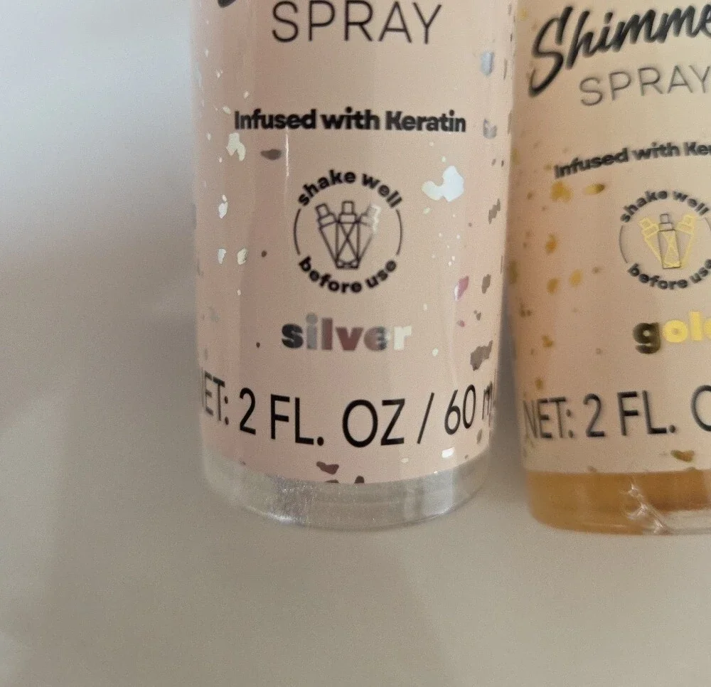 (New Lot Of 2) B.Pure Hair Shimmer Spray - Silver and Gold